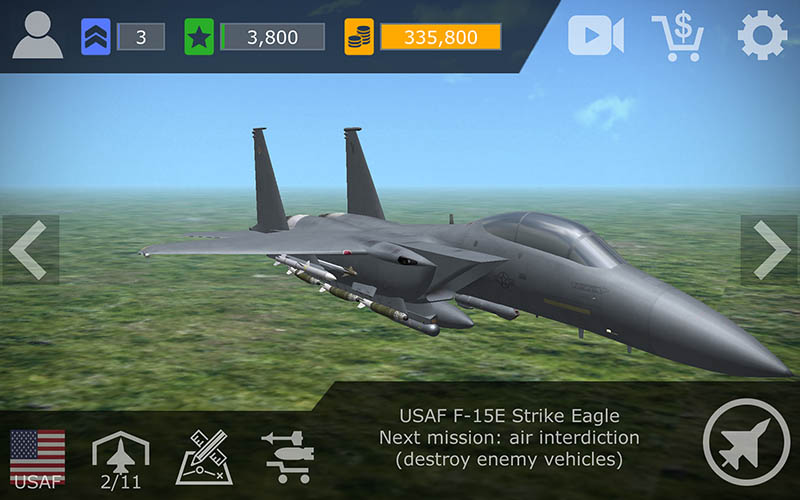 In-game screenshot of jet fighter from Strike Fighters