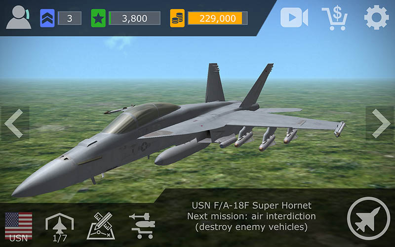 In-game screenshot of combat plane from Strike Fighters