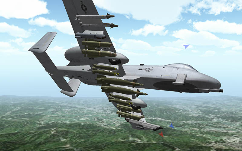 In-game screenshot of military plane from Strike Fighters